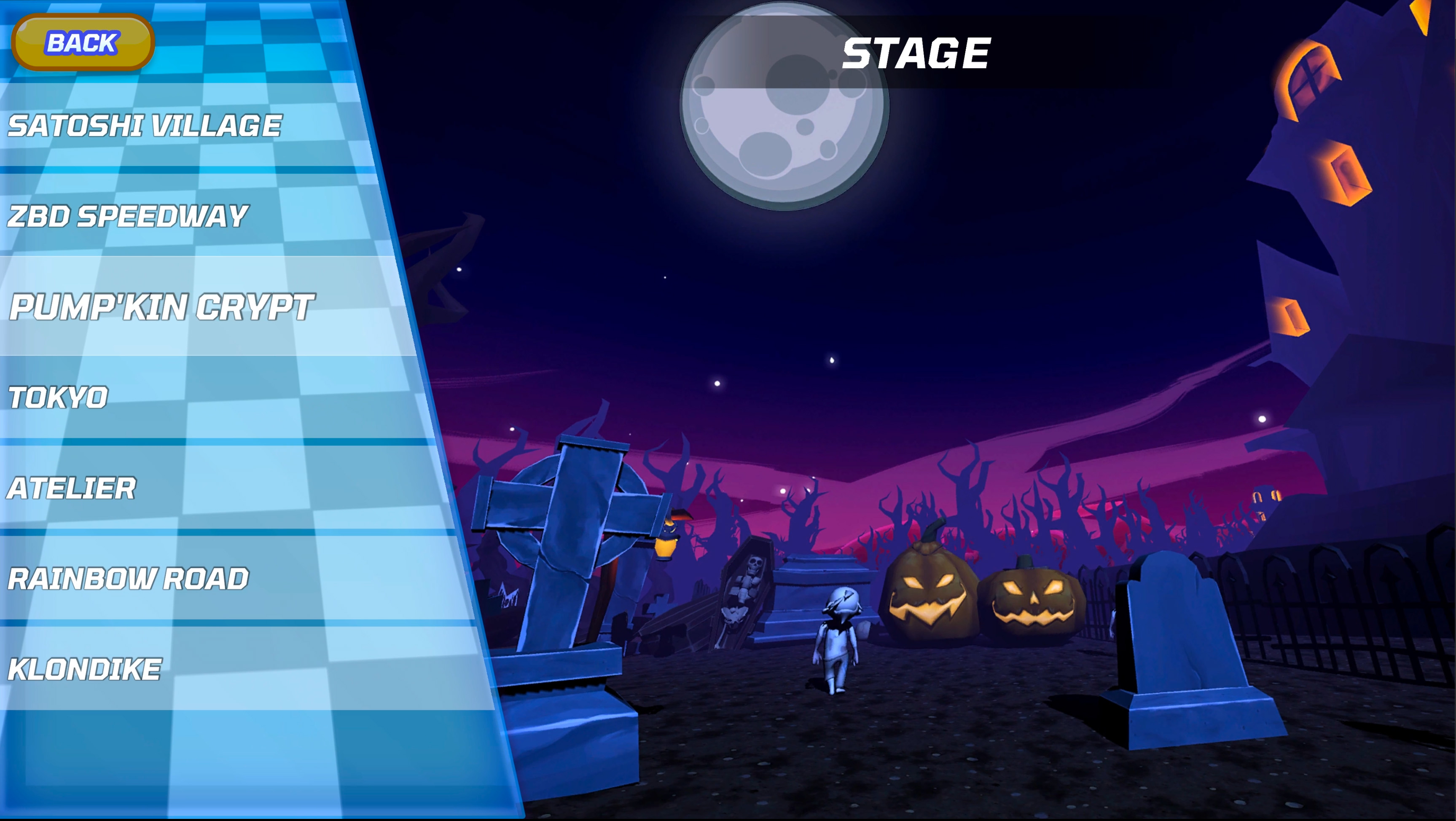 BTC Rally stage select screen